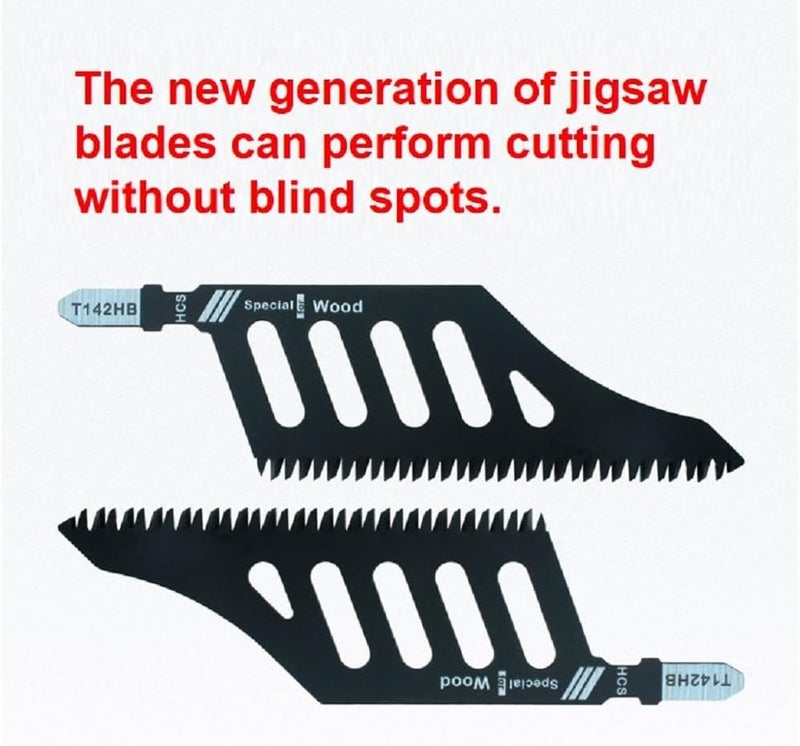 acclookss Special Wood T142HB Jigsaw Blades, Black, Steel Construction, Special-Shaped Design for Wood Cutting, 5 Pack - Image 4